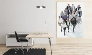 Fotoboard, Leichtschaumplatte, Gruppe von Menschen in Businesskleidung, von leicht oben fotografiert